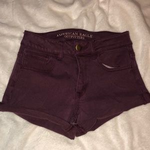 Maroon AE super stretch high rise Shortie size 0